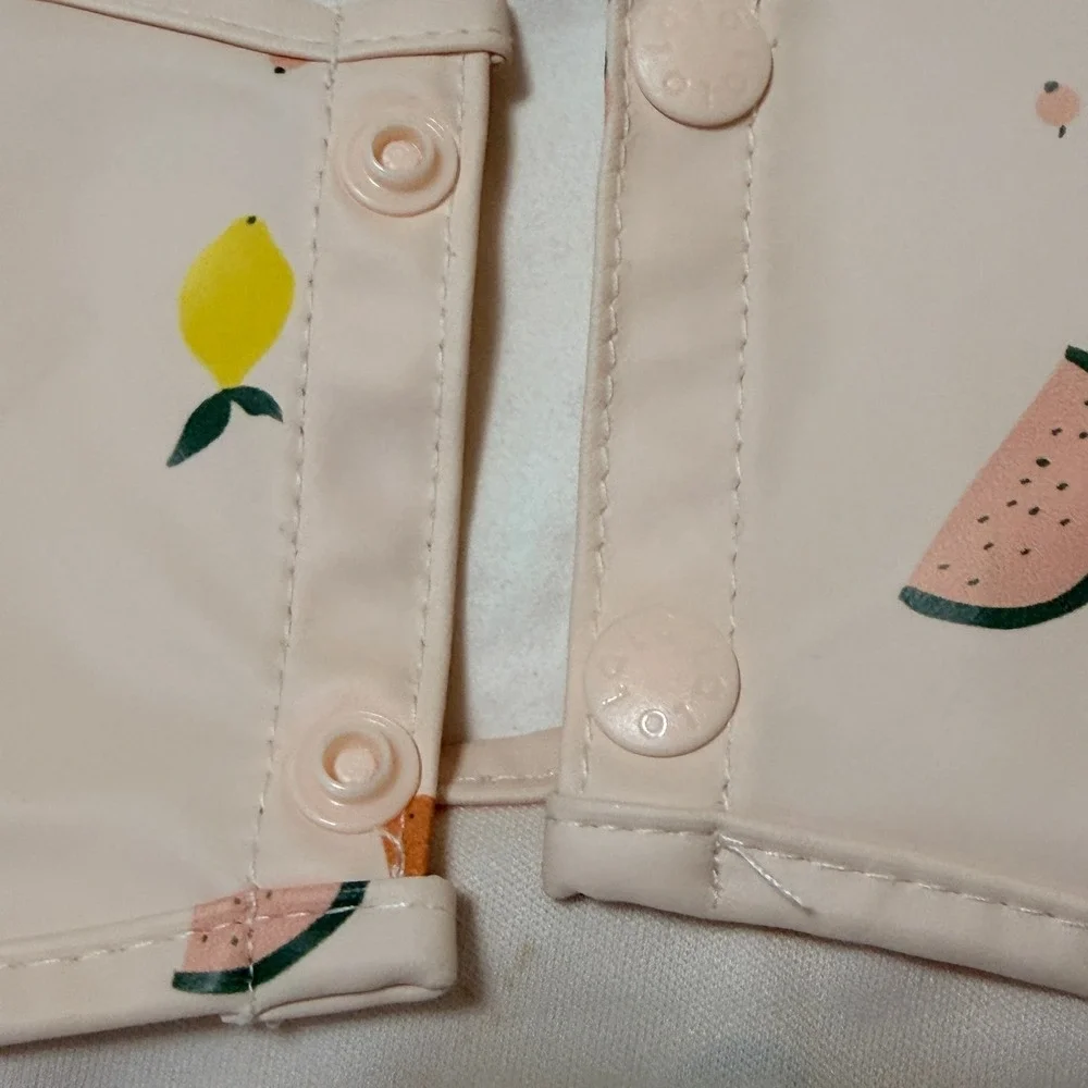 Lalo‎ Kids Smock Bib O/S Pink Fruit Print Waterproof Recycled Polyester